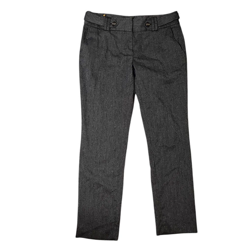 APT.9 Maxwell Slim Trousers Herringbone Chevron Mid Rise Gray 14